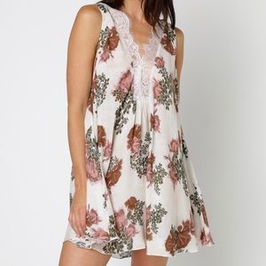 Free People So You Say It Floral & Lace Slip Dress